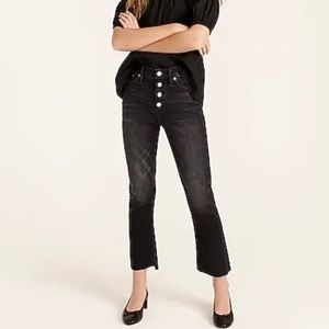 J Crew Night Sky 9” Billie Demi Boot Crop Button Fly Jeans size 30 Tall
